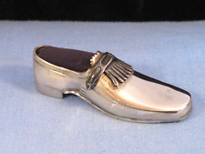 1950s 50s VINTAGE ITALIAN MINIATURE SILVER SHOE LOAFER BROGUE SEWING PIN CUSHION for sale  Shipping to South Africa