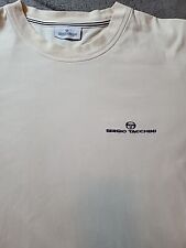 Camiseta Sergio Tacchini masculina logotipo bordado creme gola redonda manga curta GG comprar usado  Enviando para Brazil