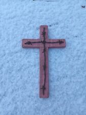 Usado, Cruz de madeira rústica com arame farpado envelhecido. Feito à mão. 15 pol. Vintage  comprar usado  Enviando para Brazil