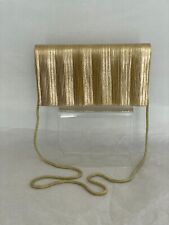 Bolsa de noite La Regale vintage de tecido plissada a ouro formal comprar usado  Enviando para Brazil