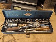 VINTAGE S-K TOOLS 1/4" & 3/8'' DRIVE 22 PIECE RACHET SOCKET SET & CASE for sale  Shipping to South Africa