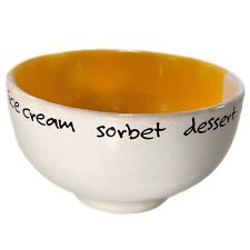 Vintage P1 Italy Ice Cream Sorbet Dessert Sundae Bowl Yellow Colorblock Ceramic for sale  Shipping to South Africa