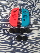 Nintendo Switch Red Blue Thumb Stick Thumb Grip Joy-Con Skin Bundle Joycon for sale  Shipping to South Africa