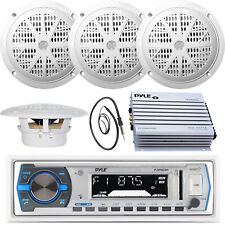 4x 6.5" Marine Speakers, 400W Amplifier, Pyle USB Bluetooth Radio,Boat Antenna, used for sale  Shipping to South Africa