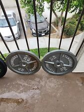 PAR de placas de peso de furo CAP 45 lb ferro olímpico 2” (90 libras no total) 20,4 quilos, usado comprar usado  Enviando para Brazil