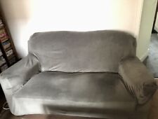 Thick Velvet Sofa Cover -  2 Seater Super Stretchy - Grey for sale  MANCHESTER