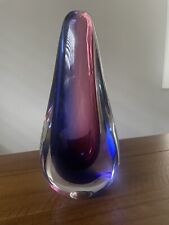 Vaso de vidro Murano arte vidro assinado rosa roxo azul gota de lágrima vintage raro comprar usado  Enviando para Brazil