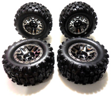 Used, Traxxas Sledgehammer Tyres & 2.8" Black Chrome Wheels 12mm Hex Hoss Stampede 4x4 for sale  Shipping to South Africa