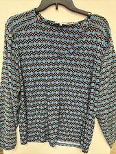 Calvin Klein Size Large Top Long Sleeve Shirt Vneck Sheer Pattern for sale  Shipping to South Africa