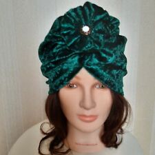 Green velour turban for sale  LONDON