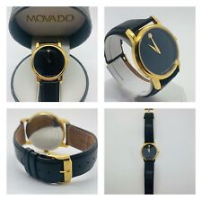 Men Movado Museum Black Dial & Gold Sapphire Crystal Original Leather 40mm Watch, used for sale  Shipping to South Africa