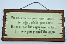 Used, Vintage Wood "How You Played The Game" Wall Plaque Hanging Grantland Rice Quote for sale  Shipping to South Africa