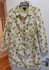 LANDS' END White & Green Floral Mac Trench Coat - M - 10/12 - Showerproof for sale  Shipping to South Africa