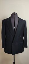 Cantarelli Mens Vintage Double Brested Blazer Jacket Pure Wool Black Size 50 42, used for sale  Shipping to South Africa