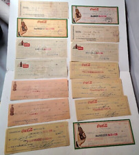 Coca Cola Coke Payroll Mixed 14 Check lot 1930s and 1940s for sale  Shipping to South Africa