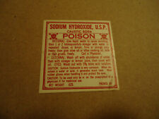 Sodium hydroxide label for sale  USA