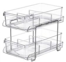 Used, 2 Sliding Storage Drawers Baskets, Acrylic 2 Layers Organizer Tray,  Makeup   for sale  Shipping to South Africa