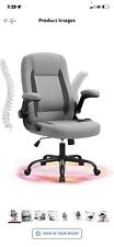 High Back Computer Office Desk Chair With Flip Up Arms And Wheels Leather Swivel for sale  Shipping to South Africa