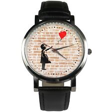 Banksy dziewczyna z balonem zegarek na rękę wzór. Unikalny słynny zegarek artystyczny graffiti, używany na sprzedaż  Wysyłka do Poland