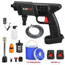 Portable Cordless Car High Pressure Washer Jet Water Wash Cleaner Gun +2 Battery, used for sale  Shipping to South Africa