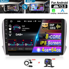 DAB+ Carplay Android 13 Radio samochodowe 4 + 64GB GPS Nawigacja do Peugeot 208/2008 2012-2018 na sprzedaż  Wysyłka do Poland