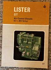 LA154 Lister Diesel Engine Type ST ST1 ST2 ST3 Air Cooled Sales Brochure for sale  Canada