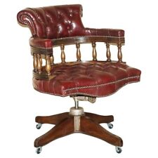 FINAS SILLAS ANTIGUAS DE CAPITANES CHESTERFIELD OXBLOOD ALREDEDOR DE 1900 MOVIMIENTO HILLCREST segunda mano  Embacar hacia Mexico