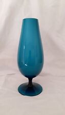 Glass vase teal for sale  IPSWICH