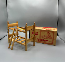 Beliches com escada para casa de bonecas Strombecker móveis de madeira vintage com caixa comprar usado  Enviando para Brazil