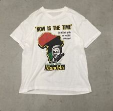 Vintage Nelson Mandela 80s Black Pride Political Tee ‘Now Is The Time’ Size L for sale  Shipping to South Africa