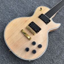 Custom Natural Solid Mahogany Fretless Lp Electric Guitar with Ebony Fingerboard for sale  Shipping to South Africa