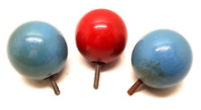 Lote De 3 Bolas de Madera para Perchero Vintage Piezas Repuesto Azul Rojo segunda mano  Embacar hacia Argentina