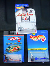 HOT WHEELS SET OF 3 DRAGSTER'S WHITE ASHLEY FORCE, BLUE MONGOOSE & SUPER CHROMES, used for sale  Marysville