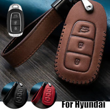 Capa chaveiro de carro de couro real para Hyundai Sonata i30 Veloster Azera Santa comprar usado  Enviando para Brazil