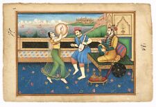 Indian Miniature Painting Of Mughal Emperor Shahjahan Enjoying Lady Dance for sale  Shipping to Canada
