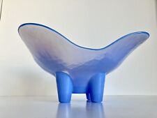 Yalos Casa Murano Perwinkle Blue Iridescent Glass Bowl Footed Pedastal 12" for sale  Shipping to South Africa