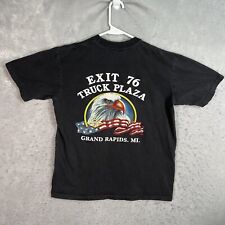 Camiseta Vintage Anos 90 Exit 76 Truck Plaza Grand Rapids Bolso Adulto Média Preta, usado comprar usado  Enviando para Brazil