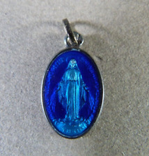 Medalla Milagrosa Colgante Religioso Vintage Esmaltado de Plata Virgen María segunda mano  Embacar hacia Argentina