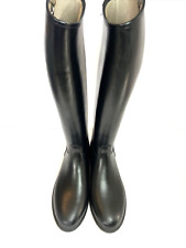 Dafna 8003 Black Rubber Tall Equestrian Horse Riding Boots Women Size 10 for sale  Shipping to South Africa