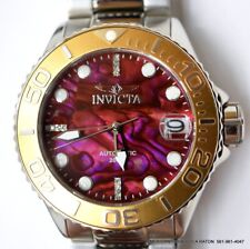 Invicta Grand Diver relógio automático diamante mostrador vermelho Abalone 40mm aço 40149 comprar usado  Enviando para Brazil