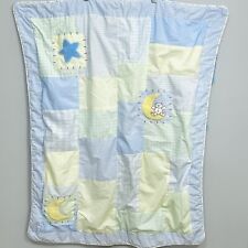 Cobertor de bebê edredom bordado luas expectativas azul lã Martek 34x46 comprar usado  Enviando para Brazil