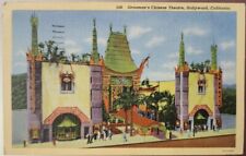 CA Postcard Grauman's Chinese Theater Street View - Hollywood 1944 Stamp Cancel for sale  Shipping to South Africa