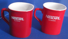 2x different writing Nestle NESCAFE Classic Red Coffee Rare VTG Cup/Mug Ceramic, used for sale  Shipping to South Africa