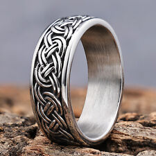 Used, Retro Men's Fashion Jewelry Stainless Steel Irish Celtic Knot Band Rings for Men for sale  Shipping to South Africa
