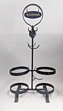 Vintage Farmhouse Cottage Wrought Iron 'Weinprobe' 2 Bottle Wine Rack GS7 G194, used for sale  Shipping to South Africa