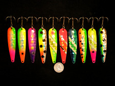 New 3 1/4" Silver Salmon Trout Walleye Trolling Spoons Downrigger Fishing Lures, used for sale  Shipping to South Africa