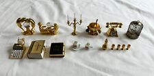Miniatures Doll House Dollhouse Miniature Lot Golden Phone Cups Bibles Birdcage for sale  Shipping to South Africa