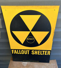 Placa de aço vintage 1950s Defesa Civil Fallout Shelter Guerra Fria bomba atômica militar comprar usado  Enviando para Brazil