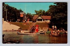 Usado, Cartão postal vintage Platte River MI-Michigan, a roda d'água, convidado e barco comprar usado  Enviando para Brazil