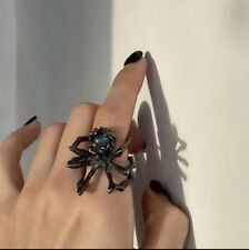 Used, Gothic Black Death Spider Ring Emo Pagan killstar black widdow for sale  Shipping to South Africa